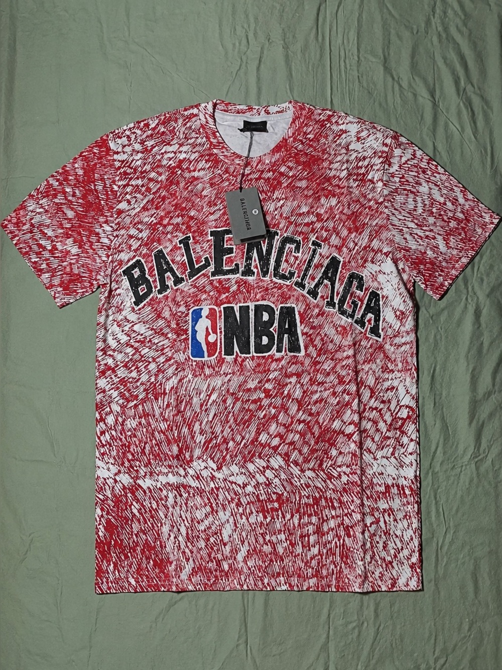 Balenciaga NBA Blue Tie Dye Oversized T-Shirt
